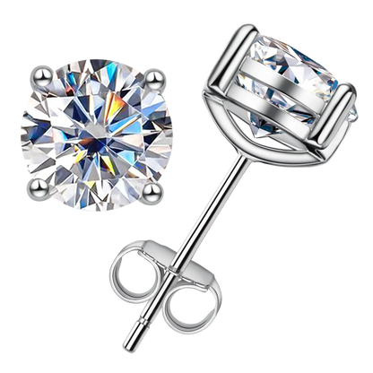 D VVS1 Moissanite Studs 0.6-4cttw 10K Gold S925 Silver