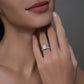 3 Carat Emerald Cut Moissanite Engagement Ring, D Color VVS1 in 18K Gold Plated 925 Silver, GRA Certified Anniversary Gift with Luxury Box
