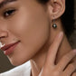 9-10mm Perfectly Round Tahitian Black Sea Pearl Drop Earrings, 18K White Gold Plated over Sterling Silver, Cultured Seawater Pearl Jewelry for Women