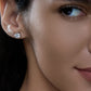 1.0 Ct 6-Prong Moissanite Stud Earrings, GRA Certified Rhodium Plated 925 Silver, Hypoallergenic