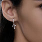 Cross Pendant Hoop Earrings with Moissanite, 925 Sterling Silver Fashion Jewelry for Women, Party Gift