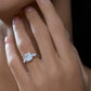 3 Carat Emerald/Radiant Cut Moissanite Engagement Ring with Pear Side Stones, D Color VVS1 Clarity in 925 Sterling Silver, Three-Stone Wedding Ring with Certificate