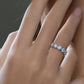 Moissanite Eternity Wedding Band, 5 Stone & Full Eternity Options in Round/Emerald/Oval Cut, D Color VVS1 Clarity 925 Sterling Silver with Certificate