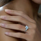 Three Stone Moissanite Engagement Ring, Round/Emerald/Marquise Cut D Color VVS1 in 925 Sterling Silver, Anniversary Wedding