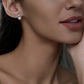 Bezel Moissanite Drop Earrings, Round Cut D Color VVS1, 18K Gold Plated Sterling Silver for Women & Men