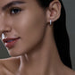 Moissanite Hoop Earrings, Round Cut 14K Gold Plated 925 Sterling Silver for Women