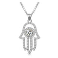Hamsa Hand Pendant with 1 Carat Round Cut Moissanite, 14K Gold Plated 925 Sterling Silver,  Jewelry for Women