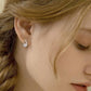 2CT Round Moissanite Mermaid Tail Stud Earrings 925 Sterling Silver White Gold Plated Push Back