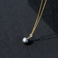 9-12mm AAAA Tahitian Black Pearl Pendant Necklace, 18K White Gold Plated over Sterling Silver with 40+2+3mm Adjustable Chain, Luxury Jewelry Gift for Women & Wife