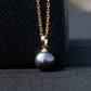 9-12mm AAAA Tahitian Black Pearl Pendant Necklace, 18K White Gold Plated over Sterling Silver with 40+2+3mm Adjustable Chain, Luxury Jewelry Gift for Women & Wife