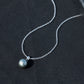 9-12mm AAAA Tahitian Black Pearl Pendant Necklace, 18K White Gold Plated over Sterling Silver with 40+2+3mm Adjustable Chain, Luxury Jewelry Gift for Women & Wife