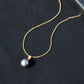 9-12mm AAAA Tahitian Black Pearl Pendant Necklace, 18K White Gold Plated over Sterling Silver with 40+2+3mm Adjustable Chain, Luxury Jewelry Gift for Women & Wife
