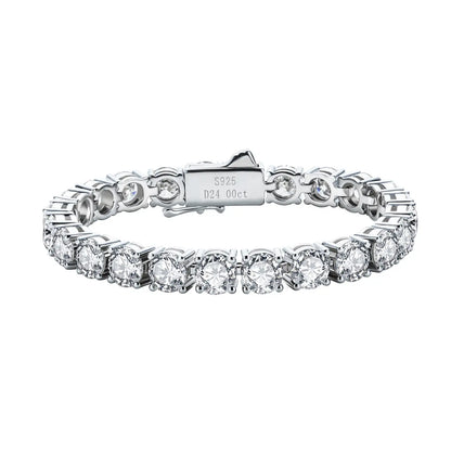 The Eternal Brilliance Bracelet: D Color VVS1 Moissanite in Sterling Silver | GRA Certified Unisex Luxury