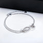 Infinity Symbol Anklet & Bracelet, D Color Moissanite Accent in 18K Gold Plated Sterling Silver, 23cm Adjustable Unisex Fine Jewelry