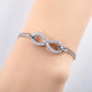 Infinity Symbol Anklet & Bracelet, D Color Moissanite Accent in 18K Gold Plated Sterling Silver, 23cm Adjustable Unisex Fine Jewelry