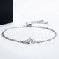 Adjustable Moissanite Anklet & Bracelet, 18K Gold Plated Sterling Silver 25cm Chain