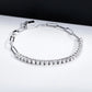Moissanite Tennis Bracelet, D Color VVS1 Clarity Round Cut in 925 Sterling Silver, 16+4cm  Adjustable Paperclip Link Bracelet with GRA Certificate
