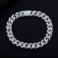 21.8-28.5 CTTW Moissanite Cuban Bracelet | D Color VVS1 & Iced Out | 925 Sterling Silver Unisex