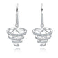 Christmas Tree Jewelry Set with Moissanite Earrings & Tornado Pendant Necklace, Sterling Silver Holiday Collection