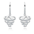 Christmas Tree Jewelry Set with Moissanite Earrings & Tornado Pendant Necklace, Sterling Silver Holiday Collection