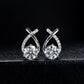 2CT Round Moissanite Mermaid Tail Stud Earrings 925 Sterling Silver White Gold Plated Push Back