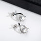 2CT Round Moissanite Mermaid Tail Stud Earrings 925 Sterling Silver White Gold Plated Push Back