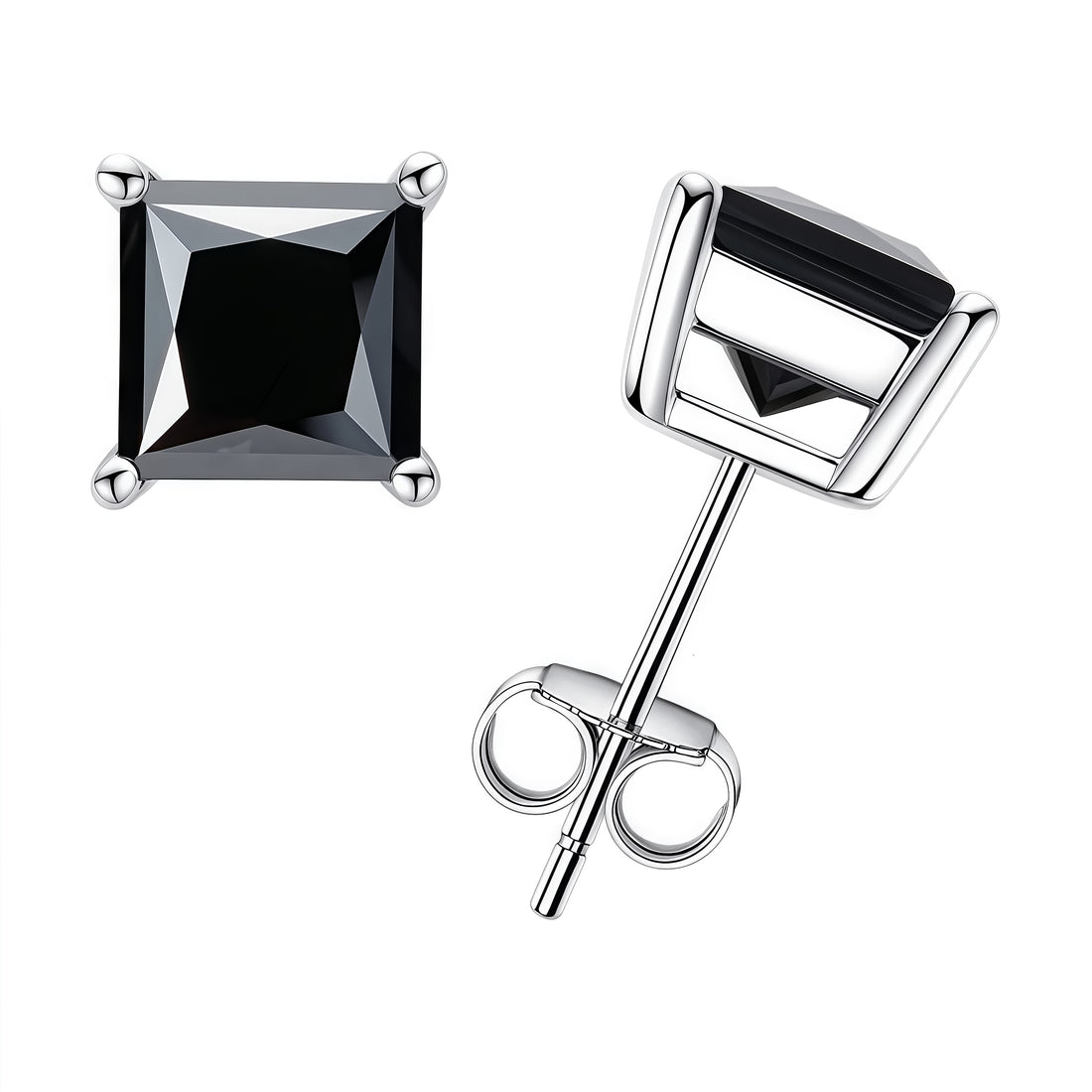 1.2-4CTTW Princess Cut D VVS1 Moissanite Stud Earrings 925 Sterling Silver 10K Post