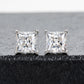 1.2-4CTTW Princess Cut D VVS1 Moissanite Stud Earrings 925 Sterling Silver 10K Post