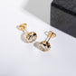 Bezel Set Moissanite Stud Earrings, 1-2 CTTW Round Cut D Color VVS, Platinum Plated Sterling Silver with Friction Back