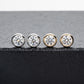 Bezel Set Moissanite Stud Earrings, 1-2 CTTW Round Cut D Color VVS, Platinum Plated Sterling Silver with Friction Back
