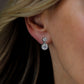 Bezel Moissanite Drop Earrings, Round Cut D Color VVS1, 18K Gold Plated Sterling Silver for Women & Men