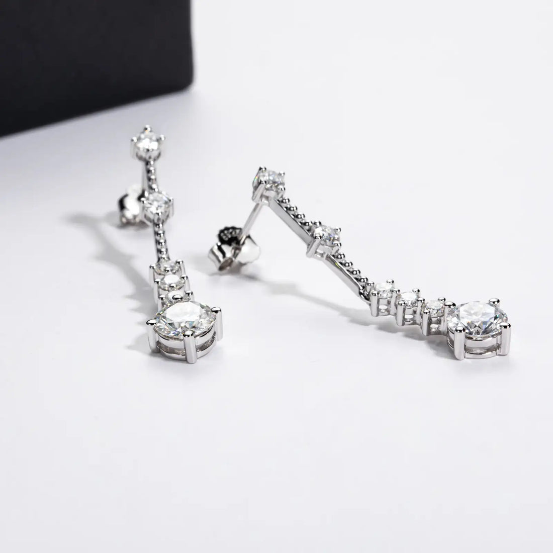 Moissanite Tassel Pendant Earrings in 925 Sterling Silver | Elegant Drop Dangle Earrings for Women
