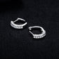 Moissanite Hoop Earrings, Round Cut 14K Gold Plated 925 Sterling Silver for Women