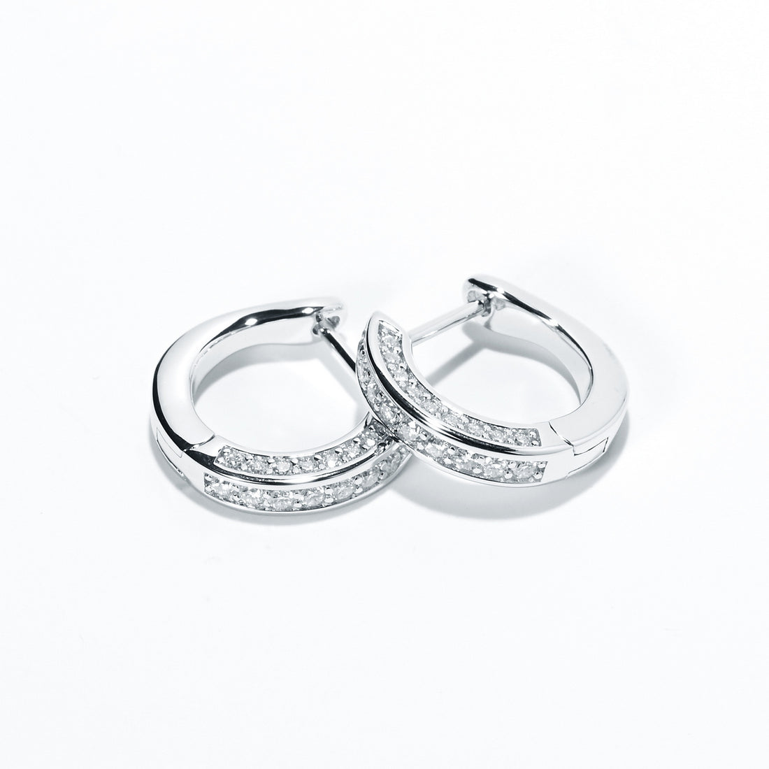 Moissanite Hoop Earrings, Round Cut 14K Gold Plated 925 Sterling Silver for Women