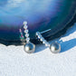Tahitian Black Pearl Drop Earrings with Moissanite in 10K Solid White Gold, Dangle Earrings for Women, Perfect Gift for Mother's Day, Valentine's & Christmas