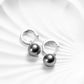 9-11mm Tahitian Black Pearl Earrings with Moissanite, 10K White Gold Plated 925 Sterling Silver, GRA Certified Luxury Gift for Women