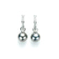 9-11mm Tahitian Black Pearl Earrings with Moissanite, 10K White Gold Plated 925 Sterling Silver, GRA Certified Luxury Gift for Women