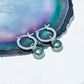 9-10mm Tahitian Black Baroque Pearl Earrings, Textured Twisted Rope Design in 18K White Gold Plated Sterling Silver, Artisan Drop Earrings for Women
