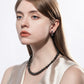 8-9mm Tahitian Black Pearl & Mother of Pearl Dangle Earrings, Hand-Selected from Black-Lipped Oyster in 18K White Gold Plated Sterling Silver