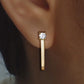 U-Shape Moissanite Earrings, 18K Gold Plated 925 Sterling Silver, GRA Certified with Gift Box