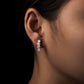 3 CTTW Moissanite Hoop Earrings, D Color Round Cut in 925 Sterling Silver, GRA Certified Diamond Alternative Jewelry