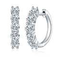 3 CTTW Moissanite Hoop Earrings, D Color Round Cut in 925 Sterling Silver, GRA Certified Diamond Alternative Jewelry