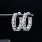 Huggie Hoop Earrings, Round Cut White Diamond & Moissanite Options, 14K White Gold Plated 925 Sterling Silver, Hypoallergenic Earrings for Women & Men
