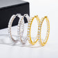 GRA Certified Moissanite Hoop Earrings, 14K Gold Plated 925 Sterling Silver