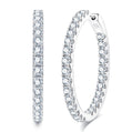 GRA Certified Moissanite Hoop Earrings, 14K Gold Plated 925 Sterling Silver