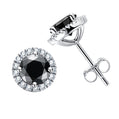 Limited Edition Black Moissanite Stud Earrings, D Color VVS1 Clarity in 925 Sterling Silver, Exclusive Solitaire & Halo Designs for Women & Men