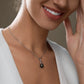9-11mm AAAA Tahitian Black Pearl Necklace with D Color Moissanite Accents, 10K White Gold Plated over Sterling Silver, 45+2+3cm Adjustable Chain