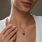 9-11mm AAAA Tahitian Black Pearl Necklace with D Color Moissanite Accents, 10K White Gold Plated over Sterling Silver, 45+2+3cm Adjustable Chain