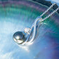 9-11mm AAAA Tahitian Black Pearl Necklace with D Color Moissanite Accents, 10K White Gold Plated over Sterling Silver, 45+2+3cm Adjustable Chain