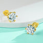 1.0 Ct 6-Prong Moissanite Stud Earrings, GRA Certified Rhodium Plated 925 Silver, Hypoallergenic
